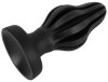 ANOS - bordázott puha anál plug, butt plug - 7 cm (fekete)