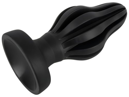 ANOS - bordázott puha anál plug, butt plug - 7 cm (fekete)