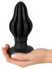 ANOS - bordázott puha butt plug - 7cm (fekete)