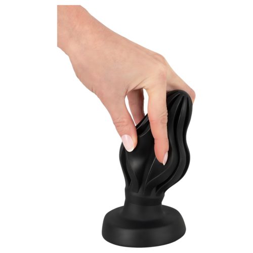 ANOS - bordázott puha anál plug, butt plug - 7 cm (fekete)