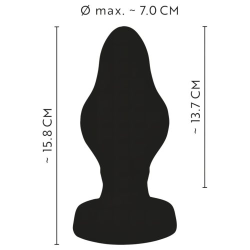 ANOS - bordázott puha anál plug, butt plug - 7 cm (fekete)