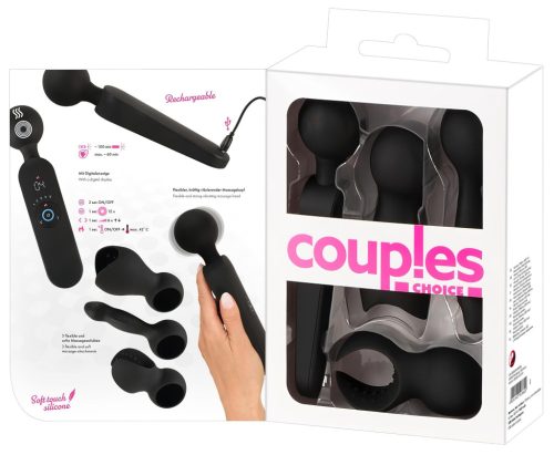 Couples Choice - akkus, melegítő masszírozó vibrátor (fekete)