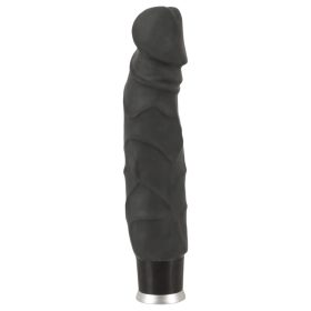 Nature Skin - élethű vibrátor - fekete (22cm)
