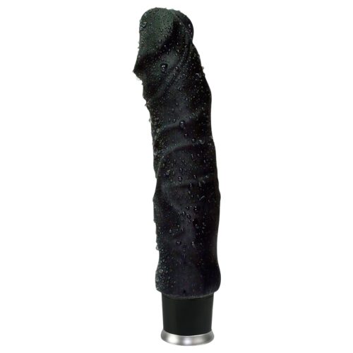 Nature Skin - élethű vibrátor - fekete (22cm)