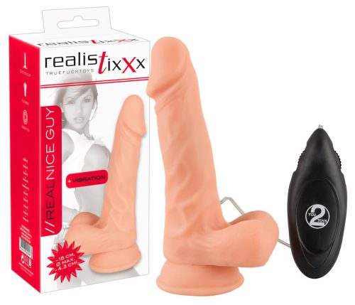 realistixxx Valódi, natúr vibrátor (17,5 cm)
