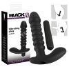 Black Velvets redős vibrátor - közepes (fekete)