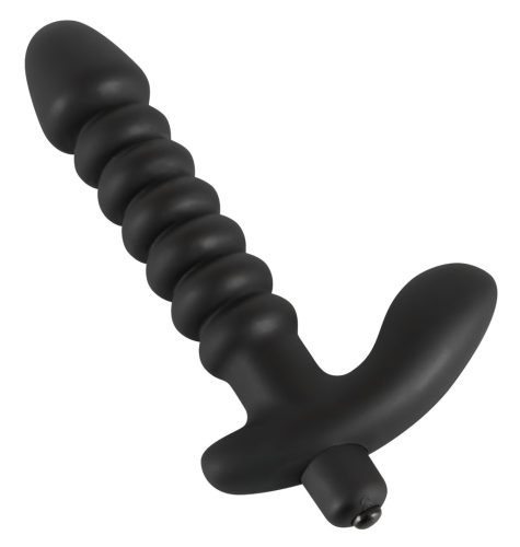 Black Velvets redős vibrátor - közepes (fekete)