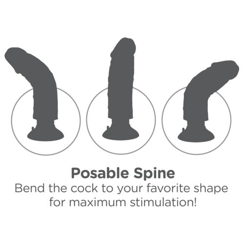 King Cock 7 tapadókorongos vibrátor (18 cm) - natúr