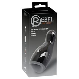   Rebel - fűthető, vibráló, fel-le mozgó maszturbátor férfiaknak (fekete)