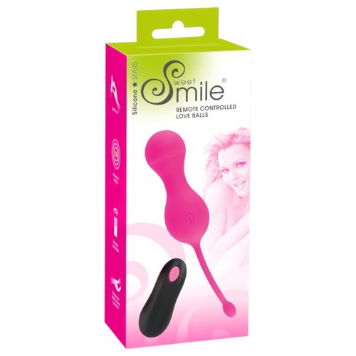 SMILE Love Balls - hordható akkus, rádiós vibrotojás (pink)