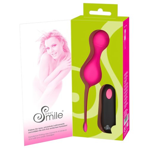 SMILE Love Balls - hordható akkus, rádiós vibrotojás (pink)