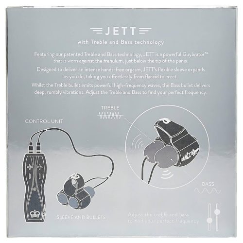 HOT Octopuss JETT - 2 motoros makkvibrátor férfiaknak (fekete)