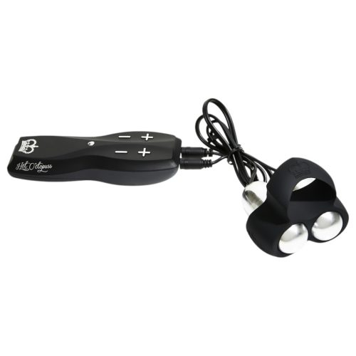HOT Octopuss JETT - 2 motoros makkvibrátor férfiaknak (fekete)