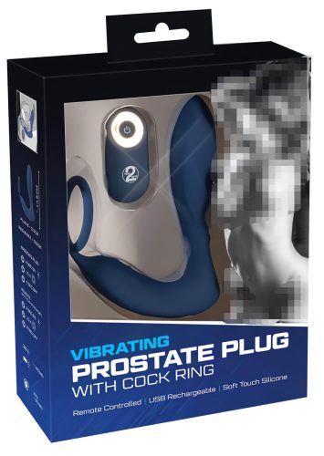 You2Toys Prostate Plug - prosztata anál vibrátor péniszgyűrűvel (kék)