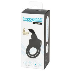   Happyrabbit Cock - vízálló, akkus pénisz- és heregyűrű (fekete)
