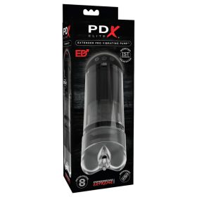   PDX Elite Extender Pro - akkus szívó-rezgő művagina (fekete)