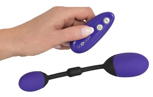 GoGasm Pussy & Ass - vibrációs tojás duó (lila-fekete)