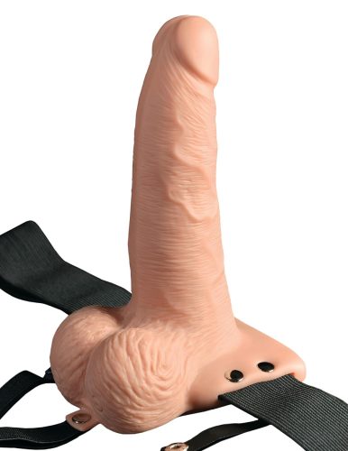 Pipedream - Fetish Strap-On 6 - felcsatolható, üreges vibrátor (natúr)
