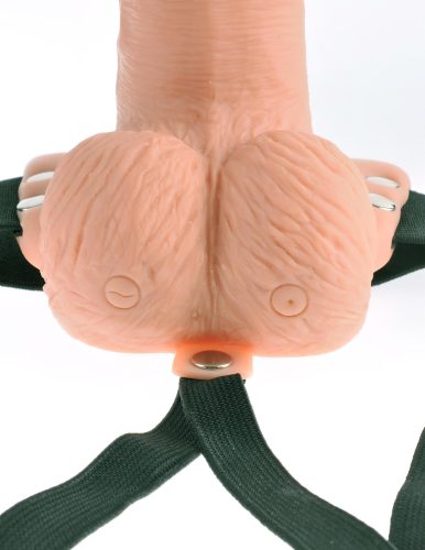 Pipedream - Fetish Strap-On 6 - felcsatolható, üreges vibrátor (natúr)