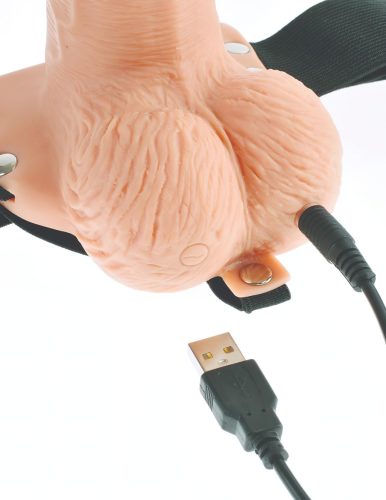 Pipedream - Fetish Strap-On 6 - felcsatolható, üreges vibrátor (natúr)