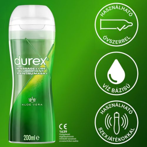 Durex 2in1 masszázsolaj - Aloe Vera (200 ml)