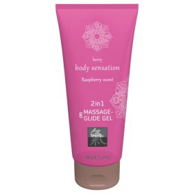   HOT - Shiatsu 2in1 Rashberry scent - masszázs síkosító - málna (200 ml)