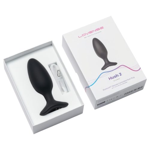 Lovense Hush 2 M - fekete app-vezérelt anál vibrátor (45 mm)