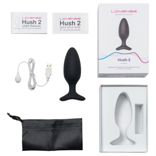 Lovense Hush 2 M - fekete app-vezérelt anál vibrátor (45 mm)