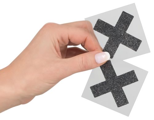Cottelli - csillogó mellbimbó matrica X formában nőknek