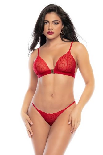 Mapalé - 3 részes erotikus fehérnemű melltartó szett (piros, S/M)