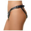 ZADO - fekete bőr BDSM alsó felcsatolható dildóhoz (S-L)