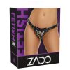 ZADO - fekete bőr BDSM alsó felcsatolható dildóhoz (S-L)
