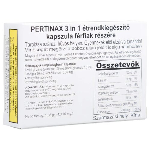 Pertinax 3in1 Plus - étrend kiegészítő kapszula férfiaknak (4 db)