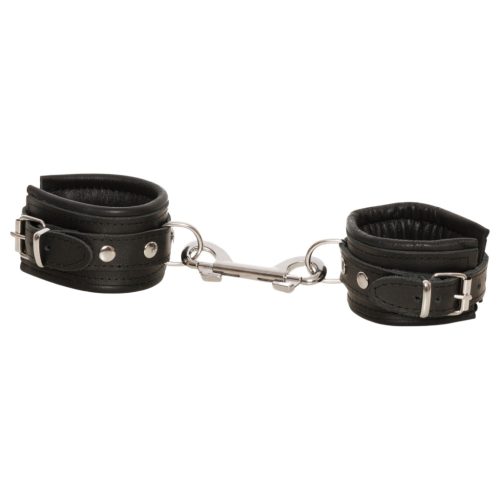 ZADO - bőr csukló bilincs és karabiner (fekete)