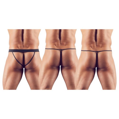 Svenjoyment - fekete férfi tanga szett, 3 részes (S-L)