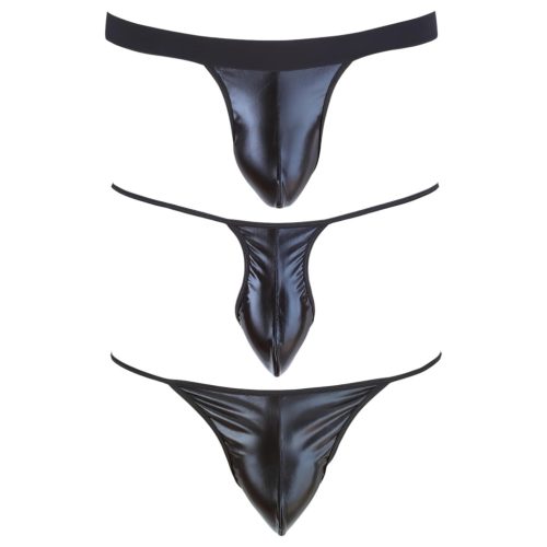 Svenjoyment - fekete férfi tanga szett, 3 részes (S-L)