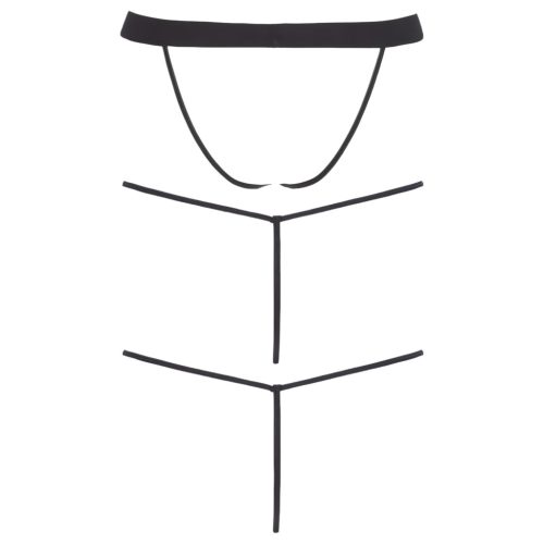 Svenjoyment - fekete férfi tanga szett, 3 részes (S-L)