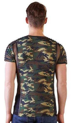 NEK - terepmintás férfi póló (zöld-barna)