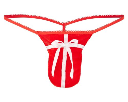 Ajándék karácsonyi piros tanga férfiaknak (S-L)