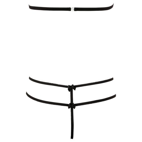 Cottelli - nyitott csipkeszett (fekete)