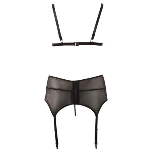Cottelli Plus Size - csipke fehérnemű trió (fekete)