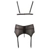 Cottelli Plus Size - csipke fehérnemű trió (fekete)