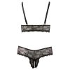 Cottelli Plus Size - csipke melltartó szett (fekete)