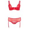 Cottelli Plus Size - variálható szexi fehérnemű szett nőknek (piros)