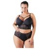 Cottelli Plus Size - pántos-csipkés melltartó (fekete)
