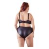 Cottelli Plus Size - keresztpántos melltartó és bugyi (fekete)