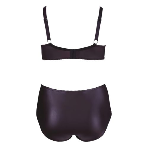 Cottelli Plus Size - keresztpántos melltartó és bugyi (fekete)