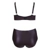 Cottelli Plus Size - keresztpántos melltartó és bugyi (fekete)