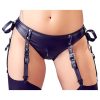 Cottelli Bondage - fényes push-up melltartó szett bilinccsel (fekete)
