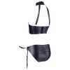 Cottelli Bondage - fényes push-up melltartó szett bilinccsel (fekete)